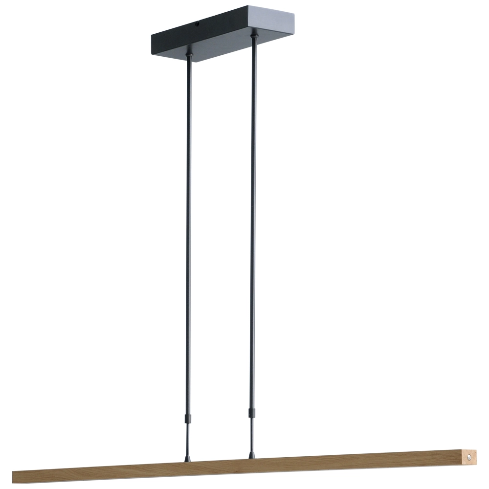 Hanging lamp Oak black nickel with wood 134cm