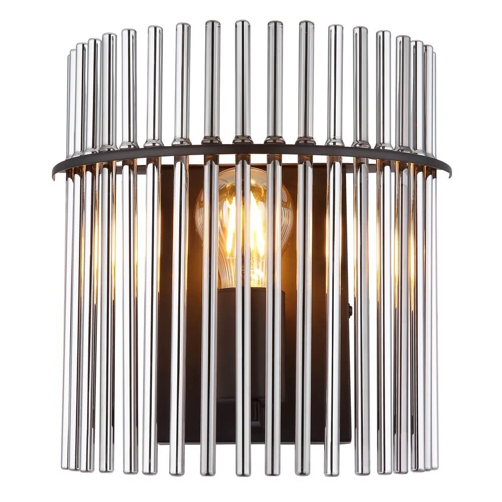 Black wall lamp Gorley with smoke glass Globo 9007371474769