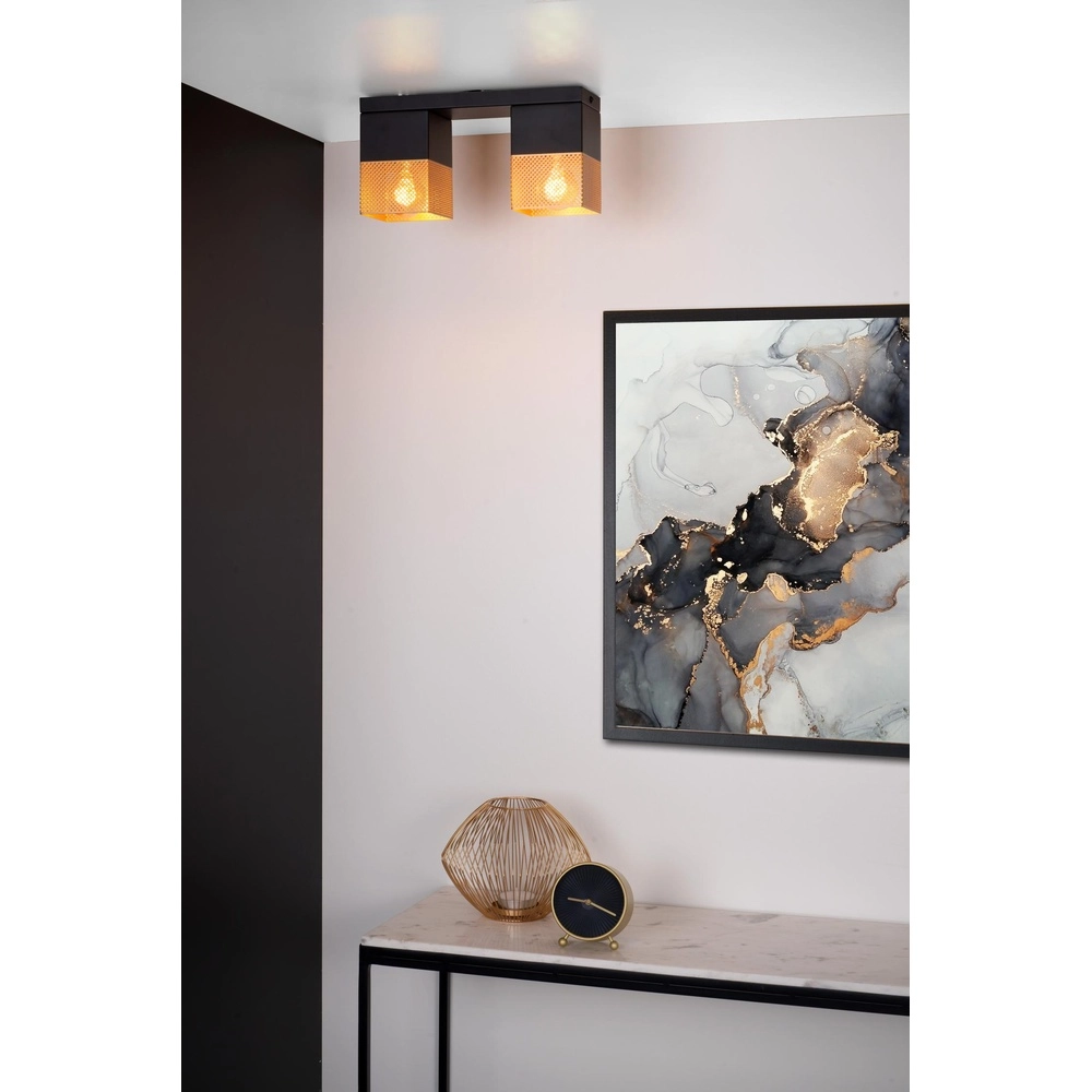 Design ceiling lamp Renate black with gold Lucide 5411212211255