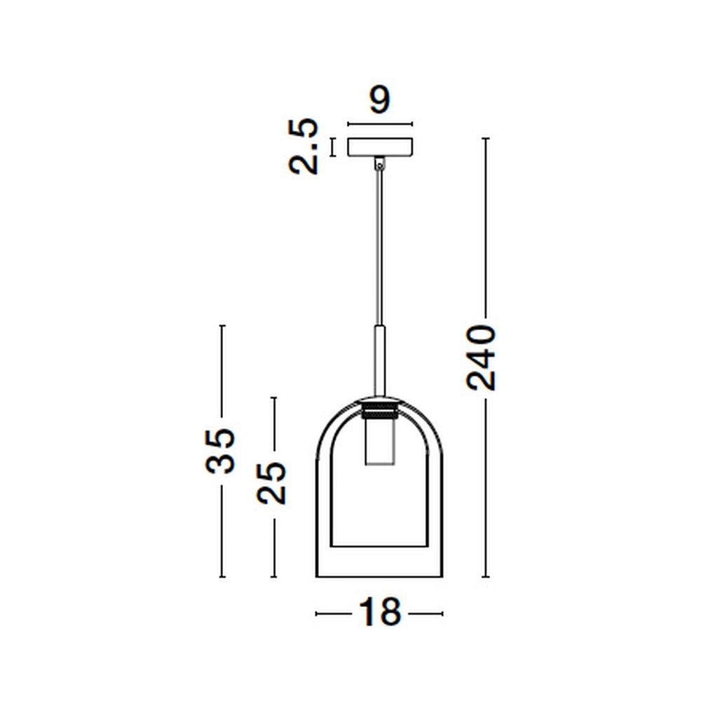 Pendant lamp Velor Single Black Lyora 5212017431172