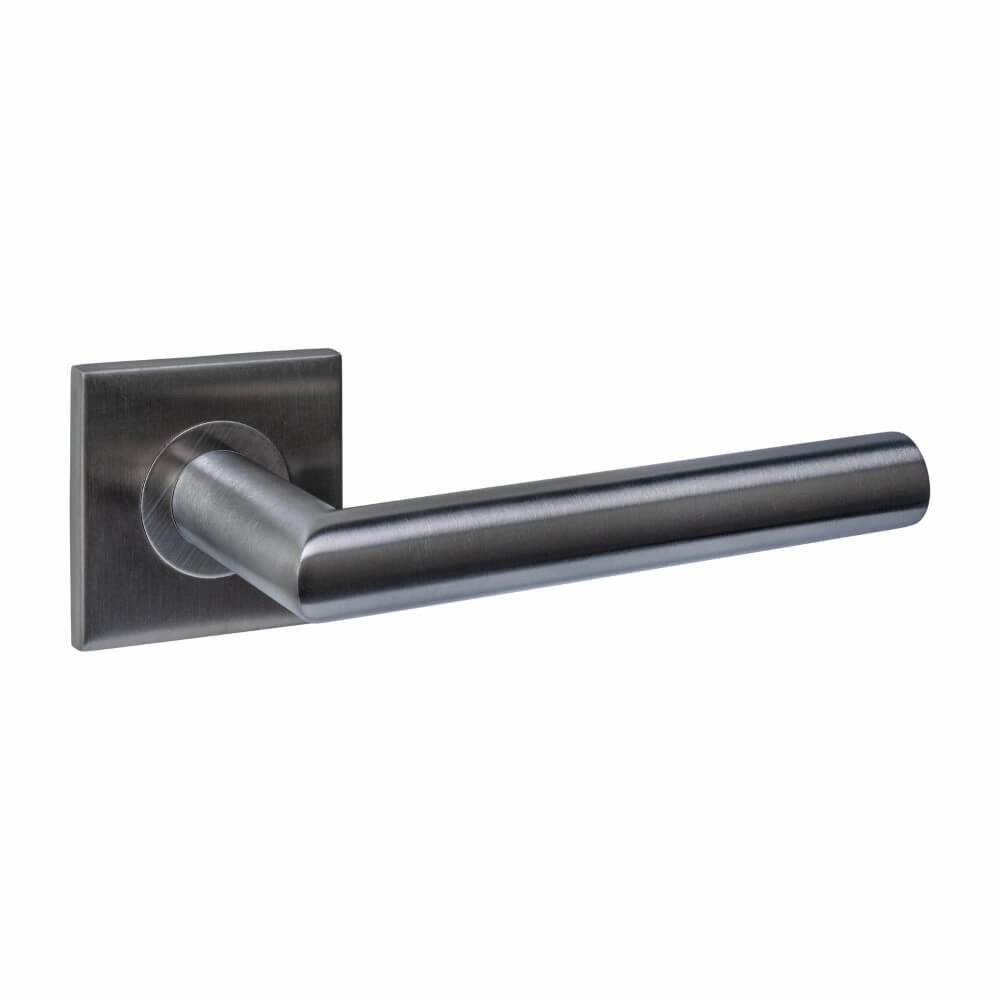 Door handle Q 04 on square rosette anthracite