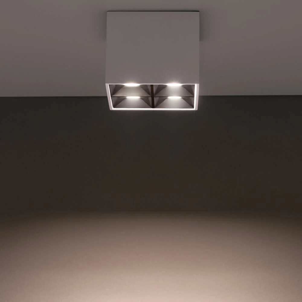White surface-mounted spotlight Midi Led 2x2 LEDs - 4000K Lyora 5903139100519