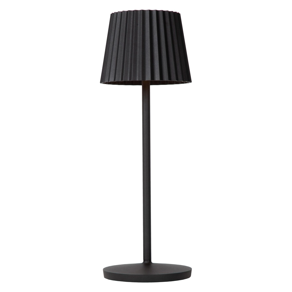 Rechargeable table lamp Justine black with charging station