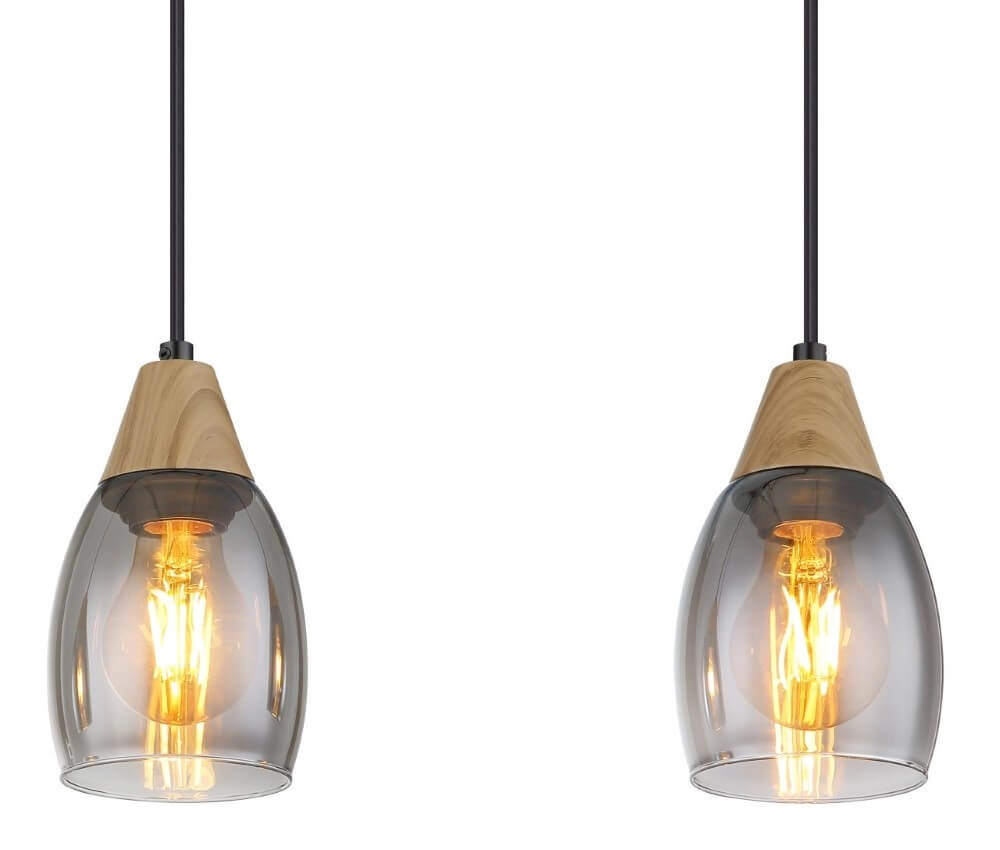3-light pendant lamp Reid smoke glass Globo 9007371441730