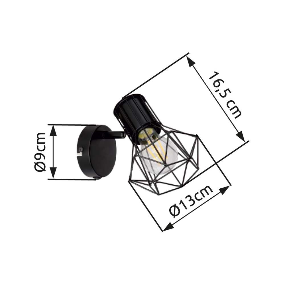 Wall lamp Priska Black Globo 9007371412167