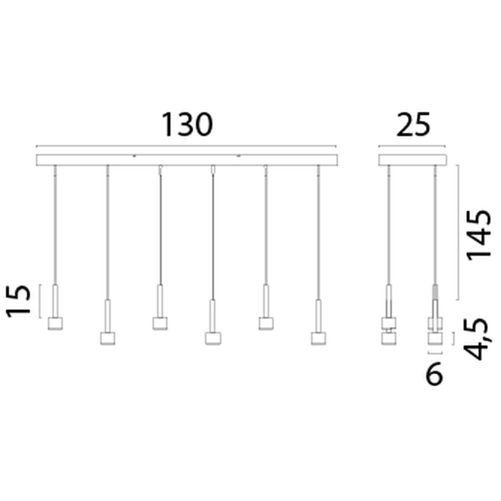 6-light pendant lamp Fabro LED - Matte Gold Masterlight 8718121335599