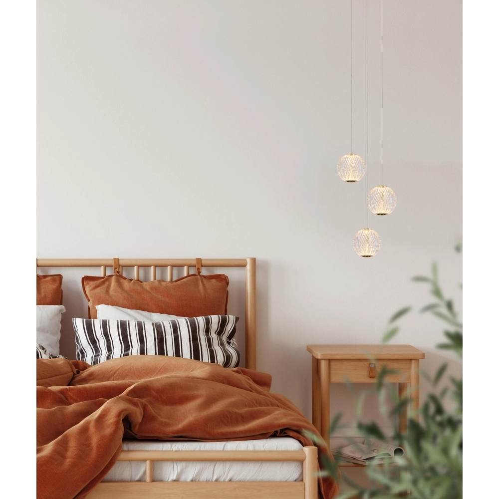 Golden pendant lamp Cintra Loft 3-lights Lucide 5411212134394