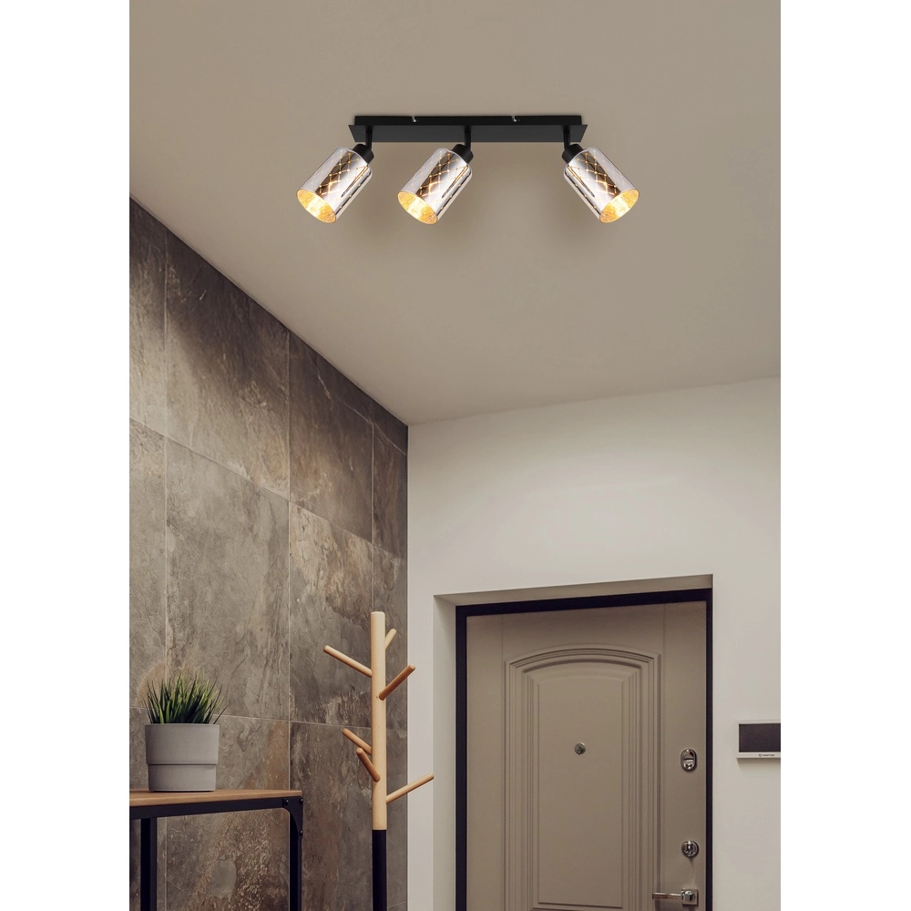 Design ceiling lamp Alonso 3-light black Globo 9007371569250