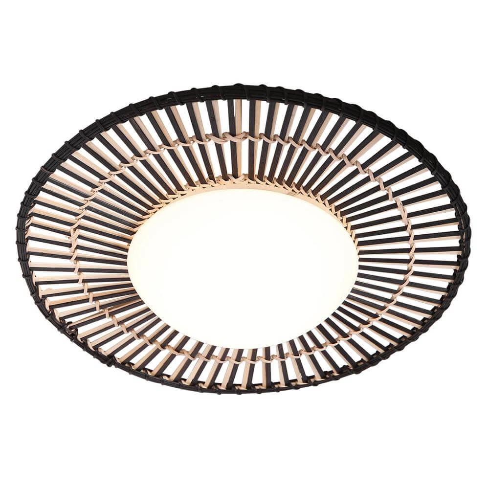 Ceiling lamp Aura black with bamboo Steinhauer 8712746174144