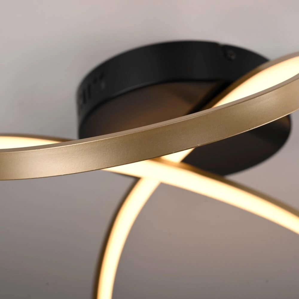 Design ceiling lamp Okta brass/black Just Light 4043689001940