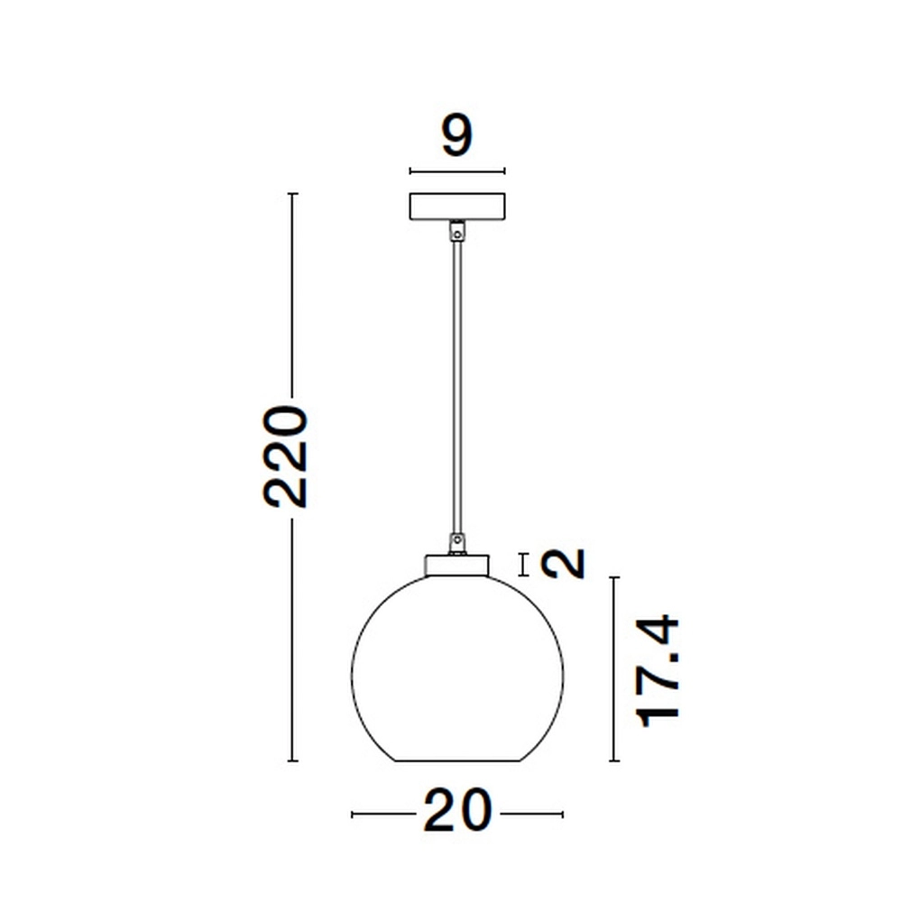 Pendant lamp Palmer Single black with smoke glass Lyora 5212017430946