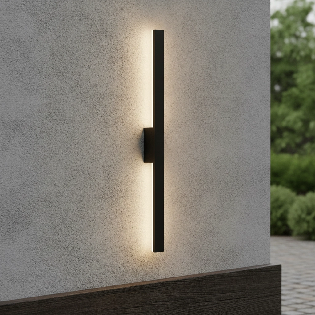 Sleek wall lamp Doul black 121cm