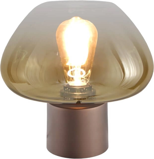 Table lamp Genua brown with gold glass Ø 24cm