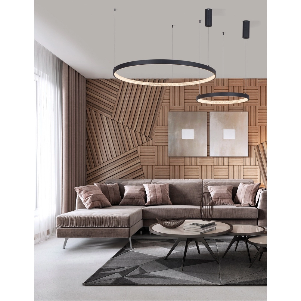 Pendant lamp Preston black Ø 40cm Lyora 5212017429162