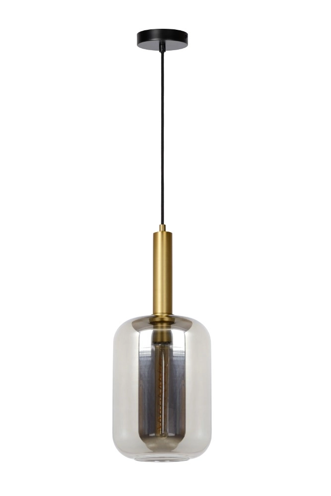 Design pendant lamp Joanet Ø 22cm gold and smoke glass Lucide 5411212451422