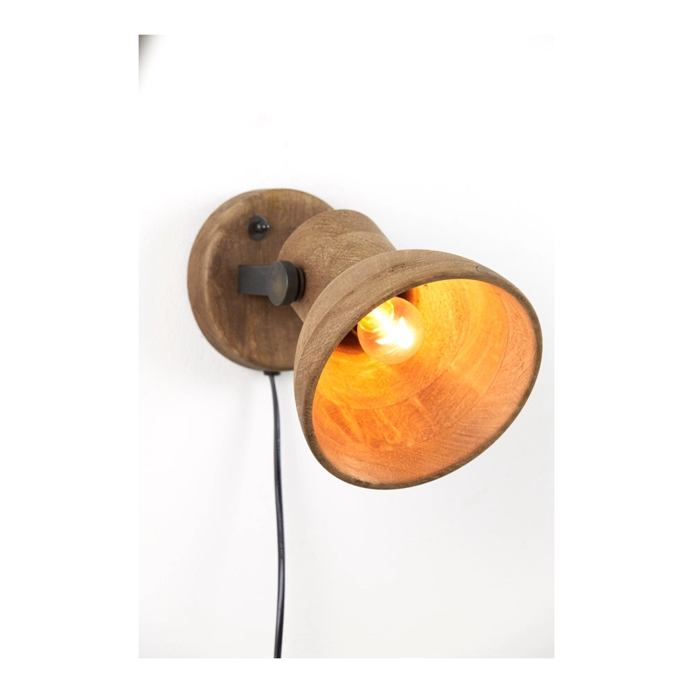 Wooden wall lamp Ilanio Brown Light & Living 8717807293345