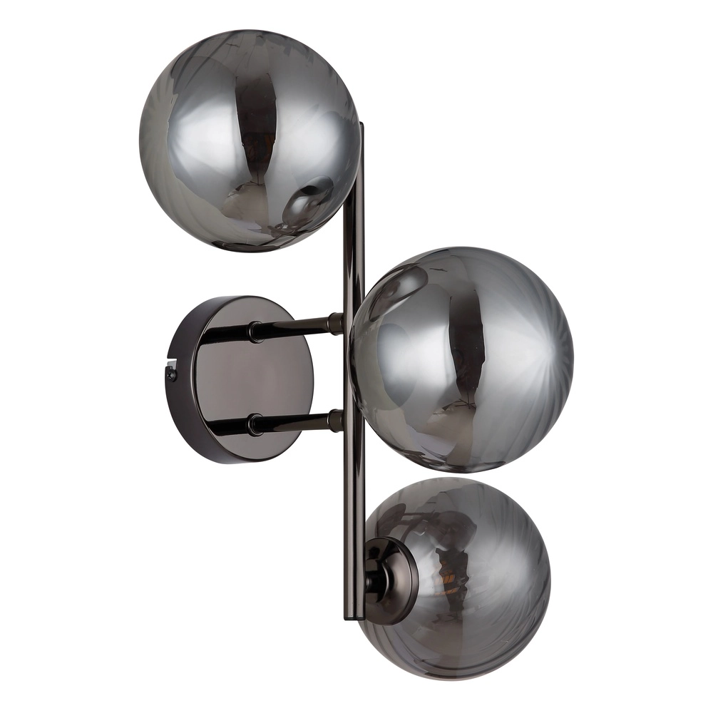 Black wall lamp Conor with smoke glass Globo 9007371518180