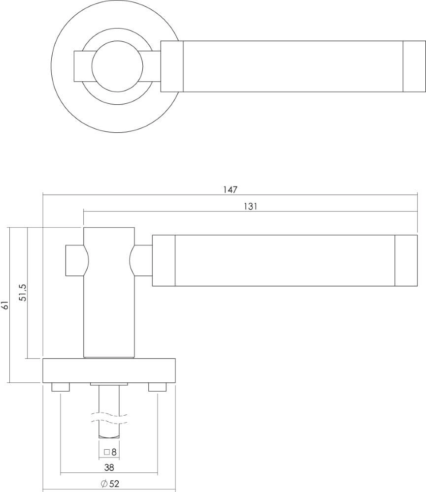 Classic door handle Birgit on rosette chrome Intersteel 8714186166345