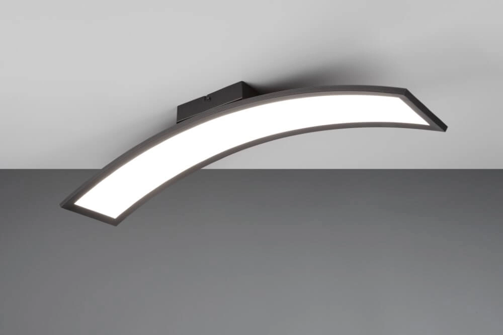 Curved ceiling lamp Sigma black