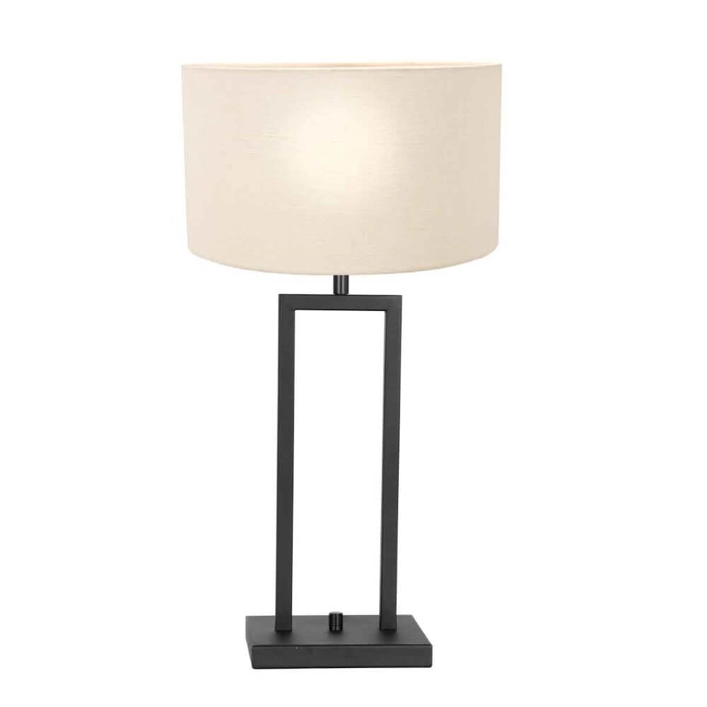 Black table lamp Stanger with white hood Steinhauer 8712746151671