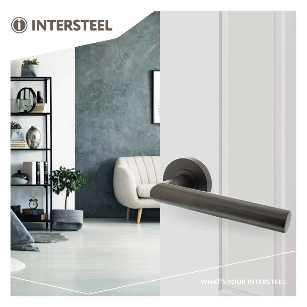 Door handle Bastian round anthracite Intersteel 8714186539453
