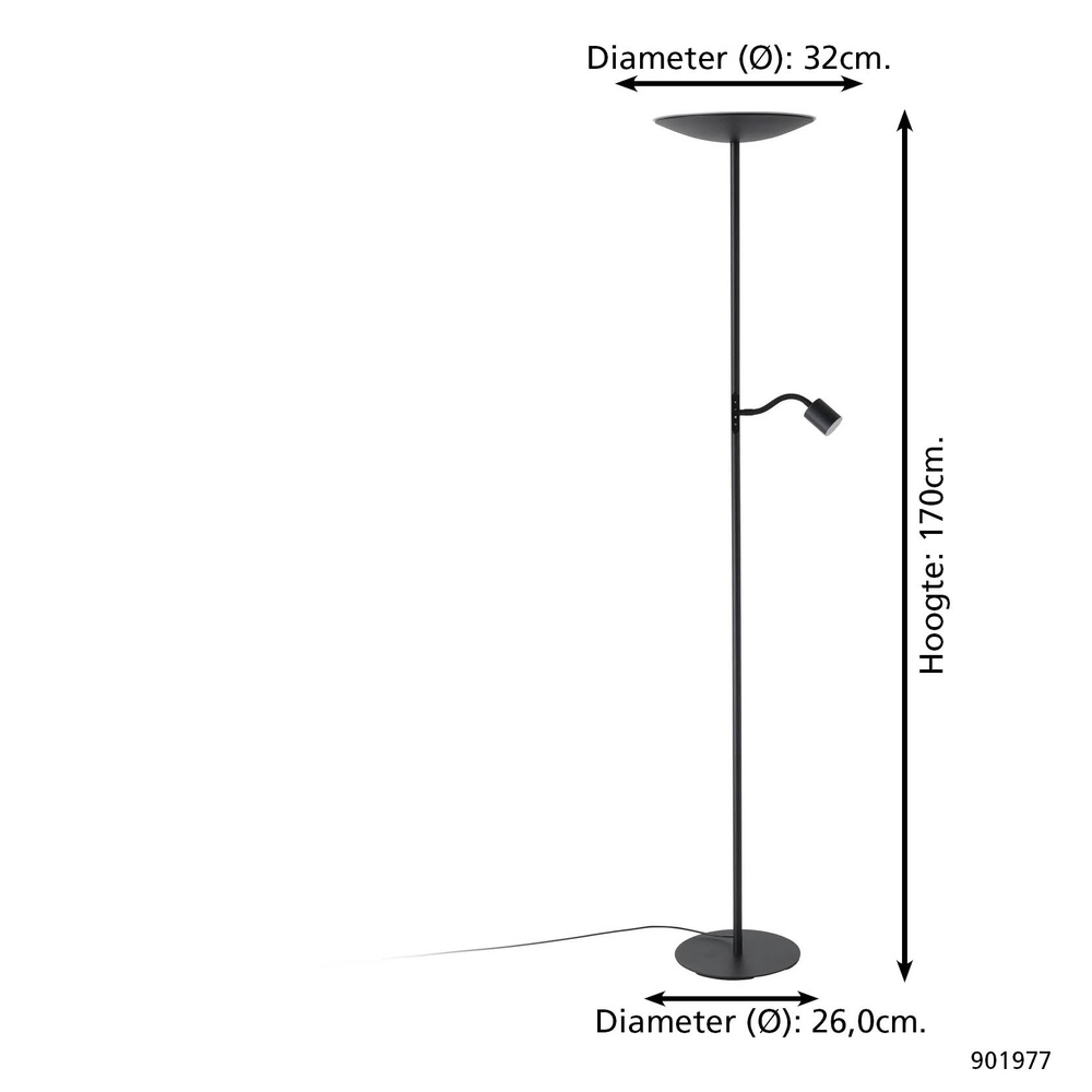 Floor lamp Conivarino black Eglo 9008606356577