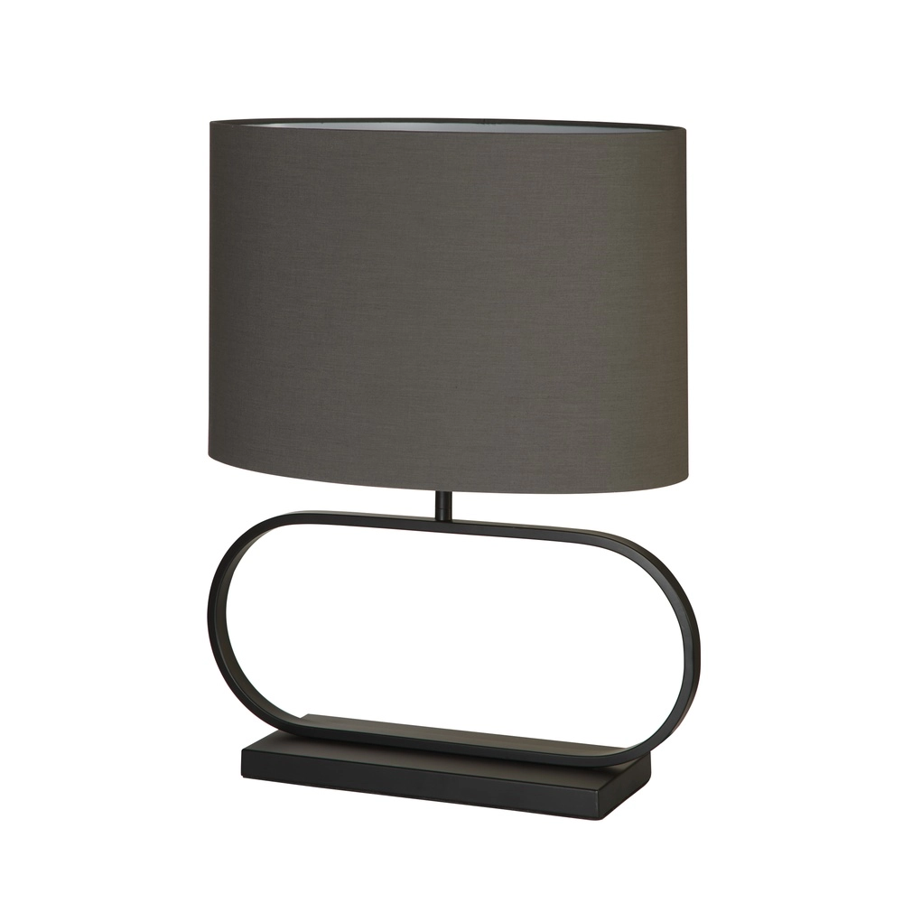 Table lamp Sleek black with gray hood