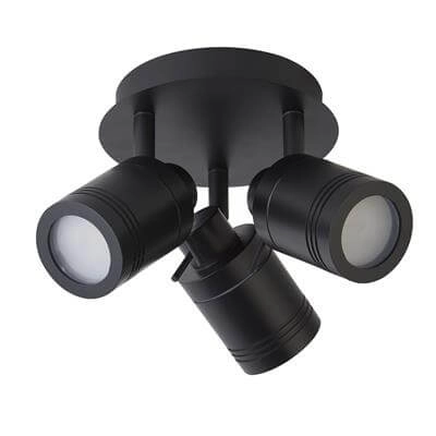 Bathroom ceiling spotlight Samson 3-light black Searchlight 5053423189321