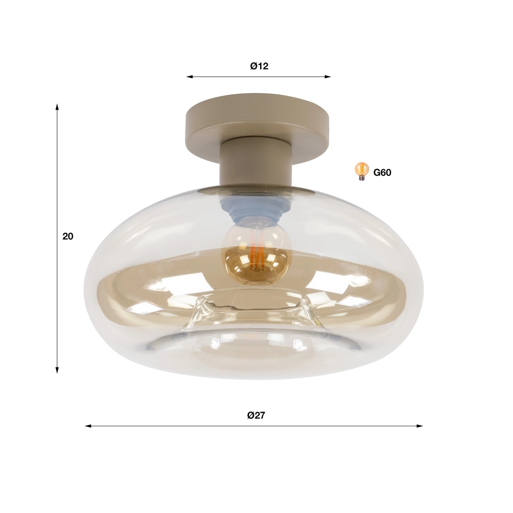 Moderne plafondlamp Soll zand bruin Ø 27cm Lyora 8716803514669