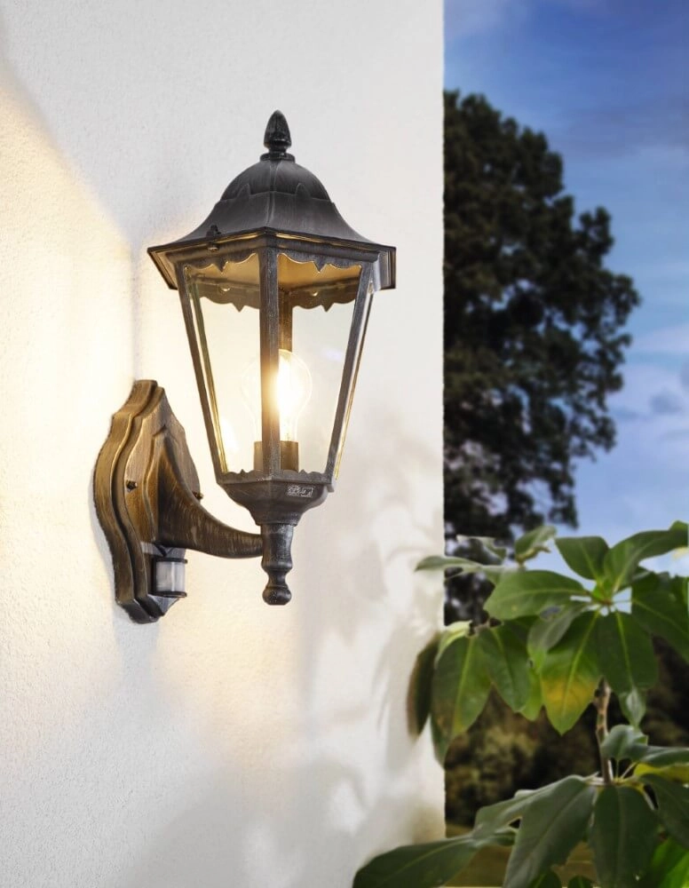 Wall lamp Navedo motion sensor black Eglo 9002759934583