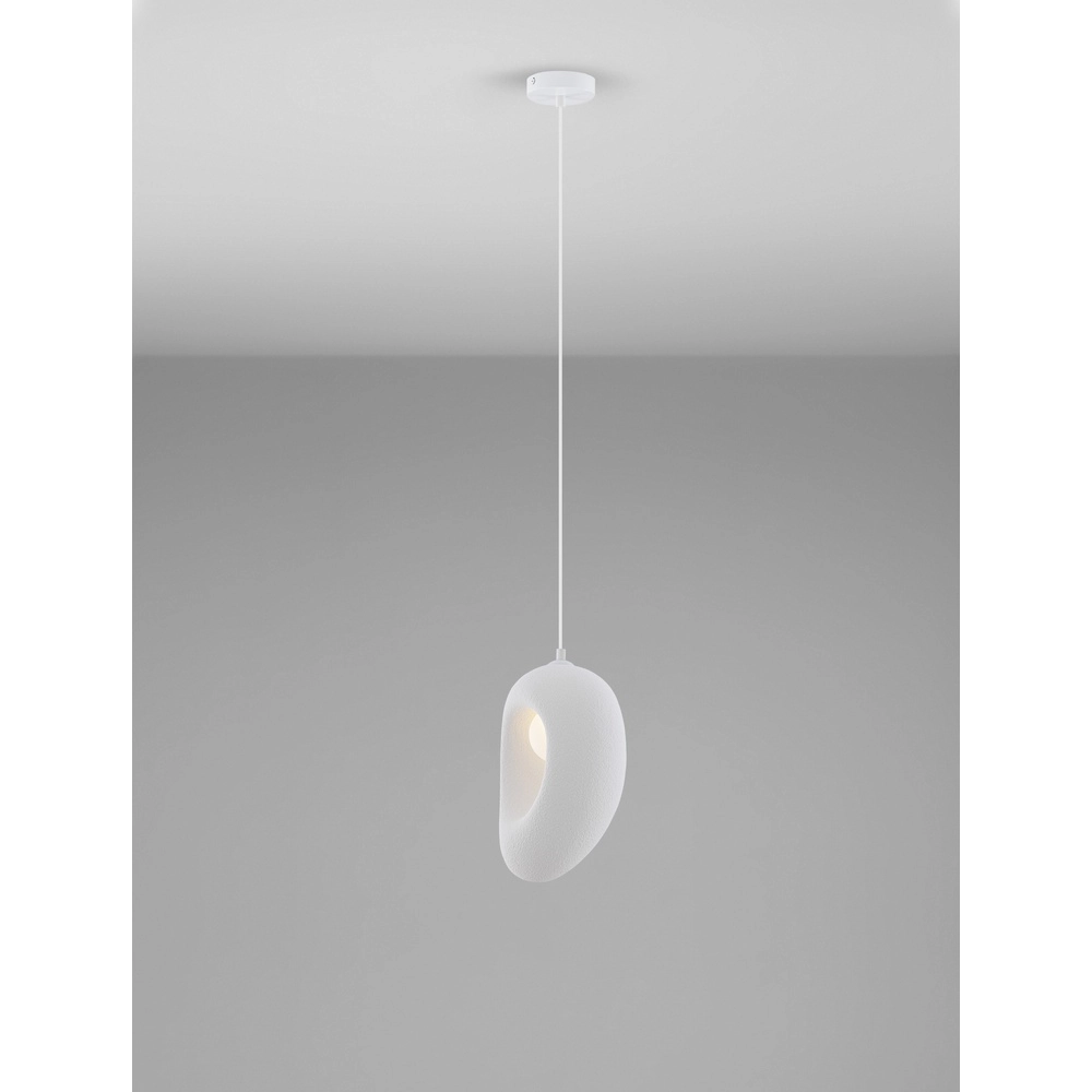 Natural pendant lamp Tempus white 30cm