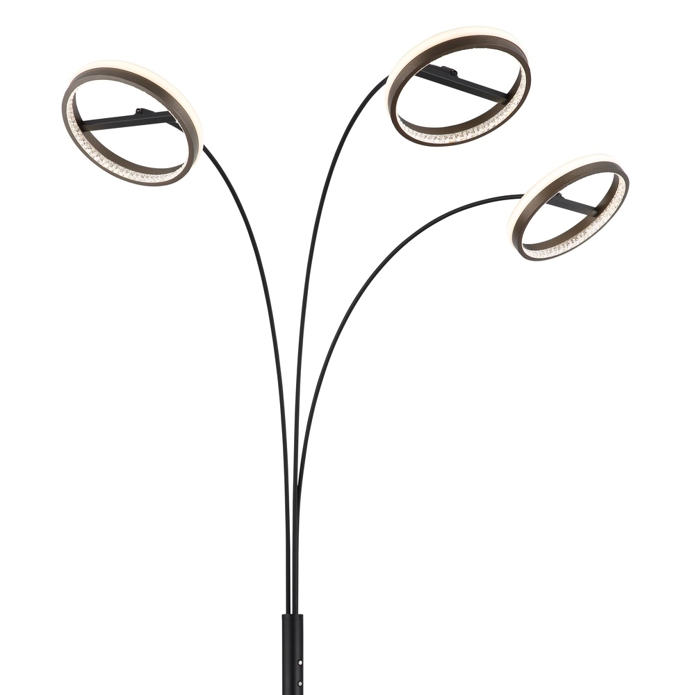 Design floor lamp Della 3-light black Globo 9007371468744