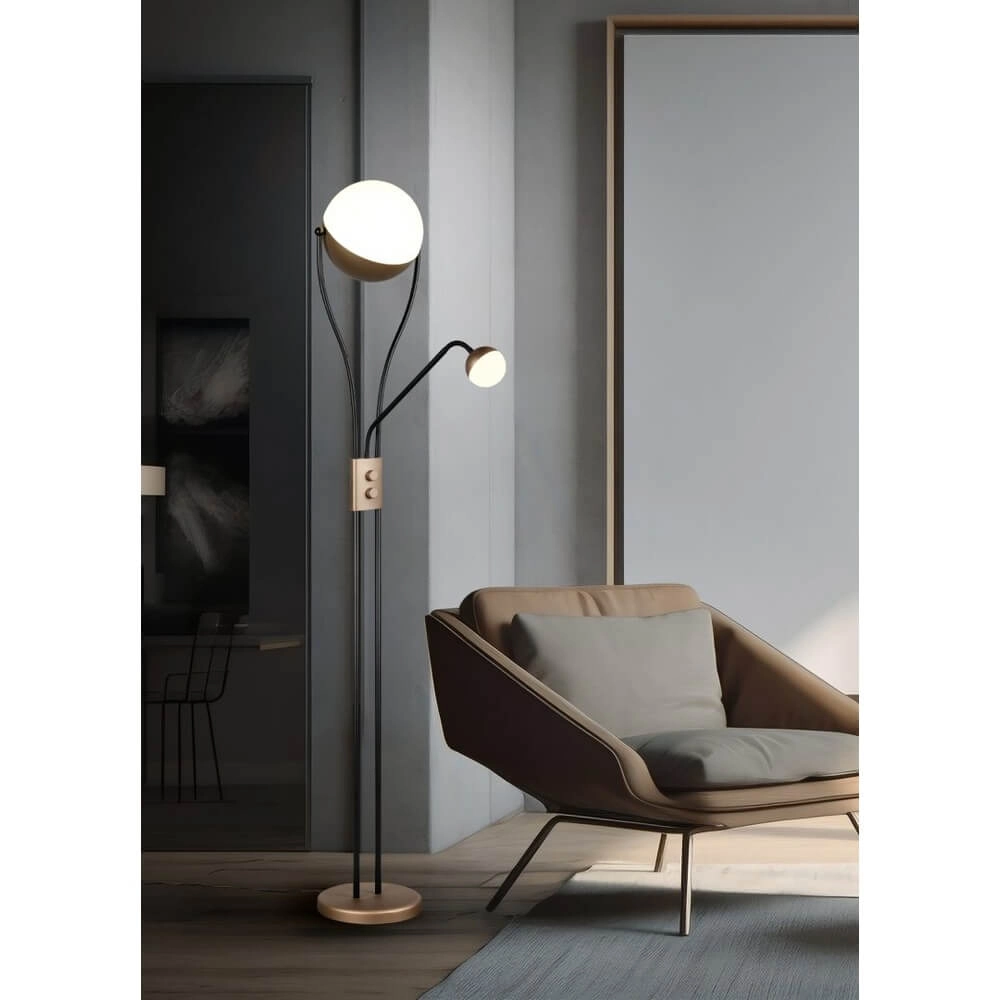 Reading lamp Chris Coffee brown 2-light Trio 4017807642971
