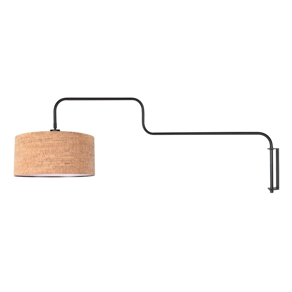 Black wall lamp Bloeba with cork cap Ø40cm Steinhauer 8712746180510