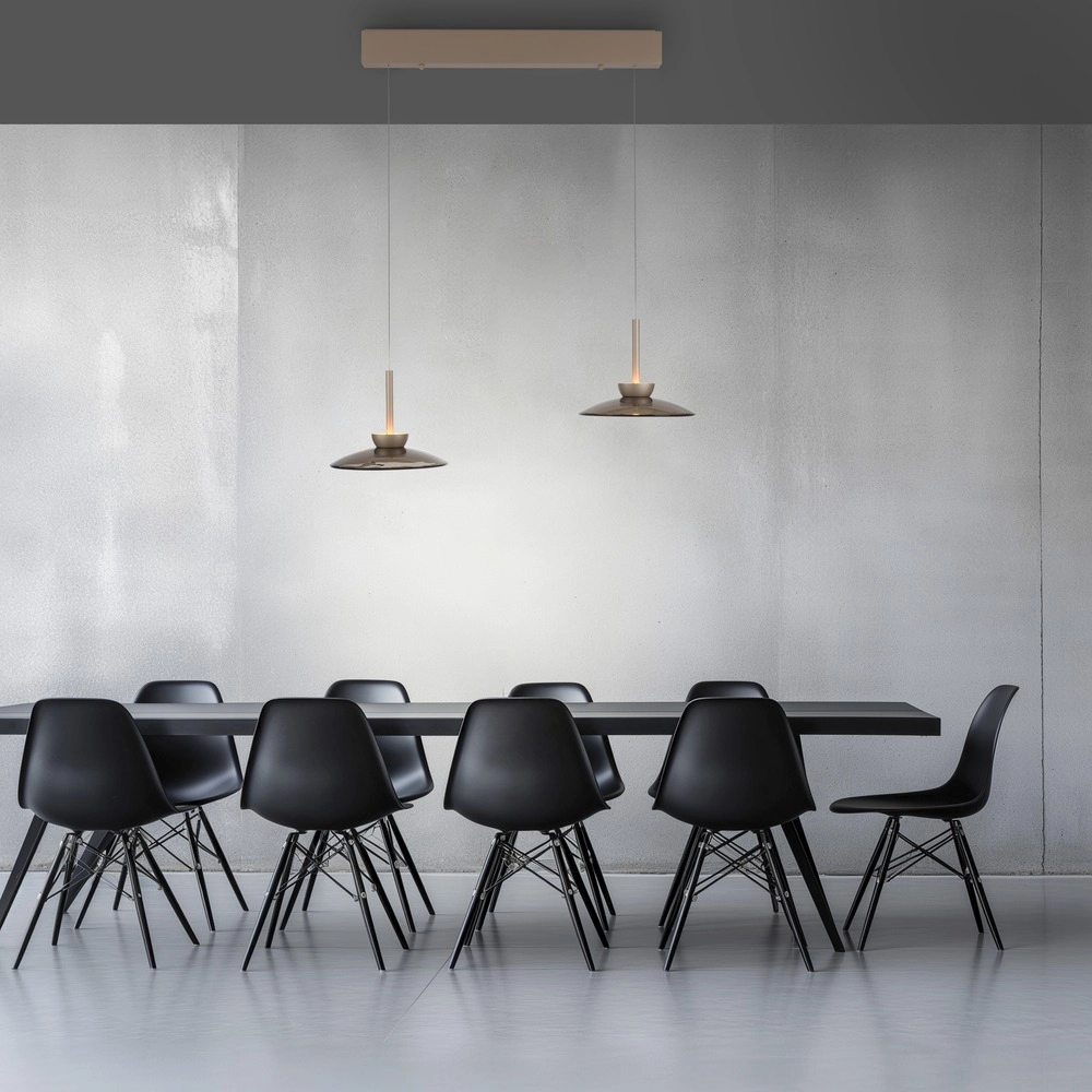 2L dining table pendant lamp Pure Moon Bronce with amber glass Paul Neuhaus 4012248392980