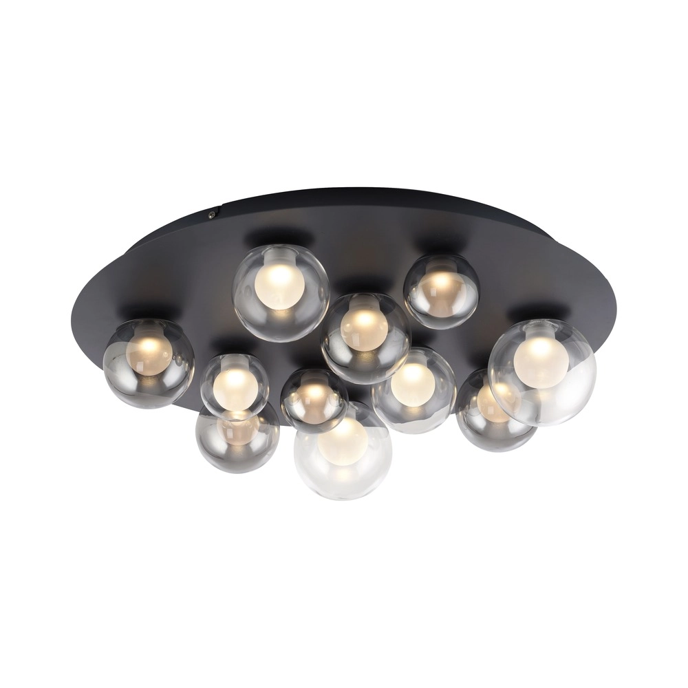 11-light ceiling lamp Pure Popup Mystic grey with smoke glass Paul Neuhaus 4012248397176