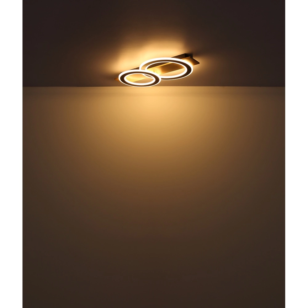 Design ceiling lamp Jayden Black with wood 3 rings Globo 9007371468409