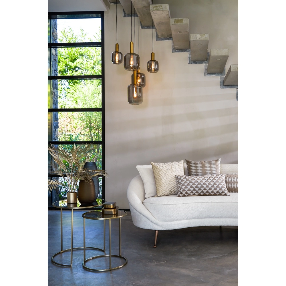 Vide pendant lamp Lekar 5x E27 - brass with smoke glass Light & Living 8717807604585