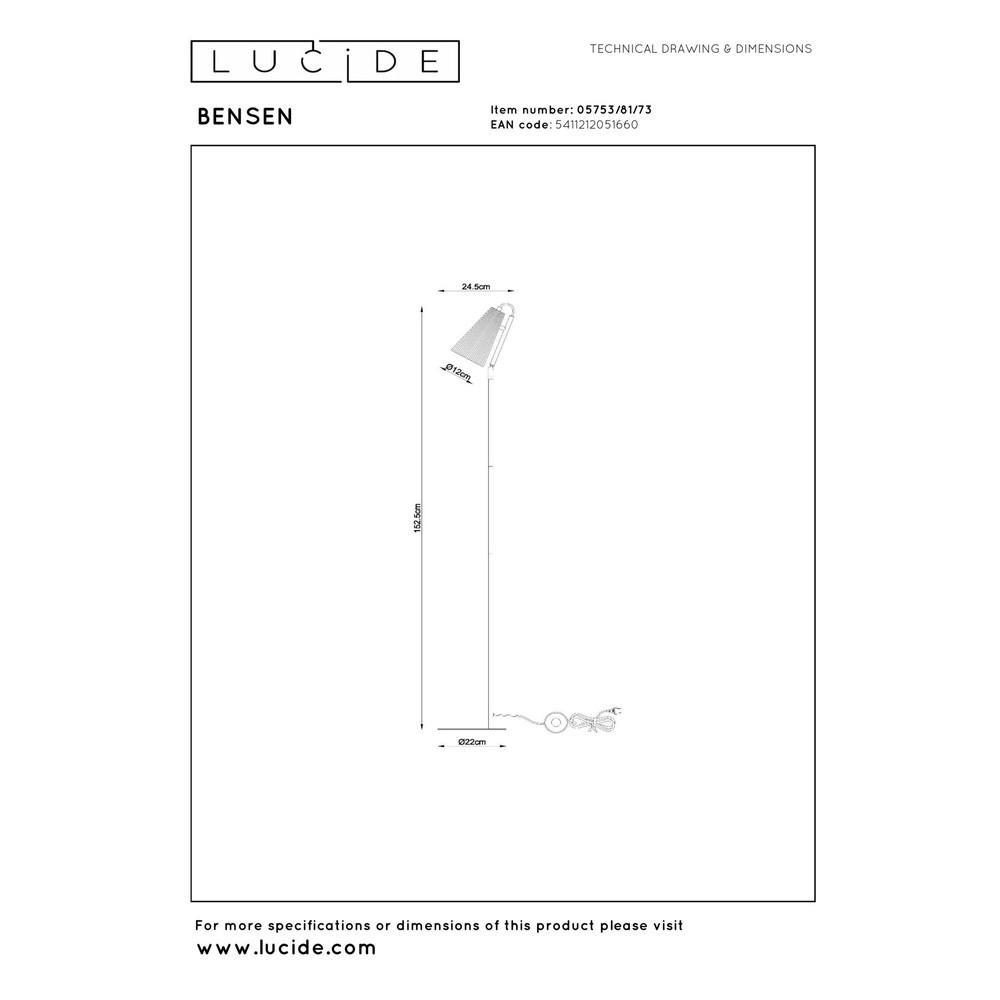 Unique floor lamp Bensen wood Lucide 5411212051660