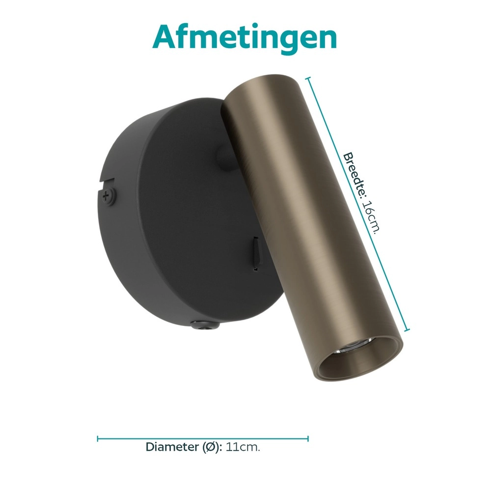 Surface-mounted spot Valproto black with bronze Eglo 9008606392056