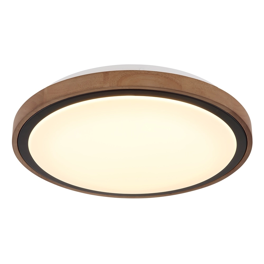 Ceiling lamp Bruno Ø 36cm black with wood Globo 9007371474592