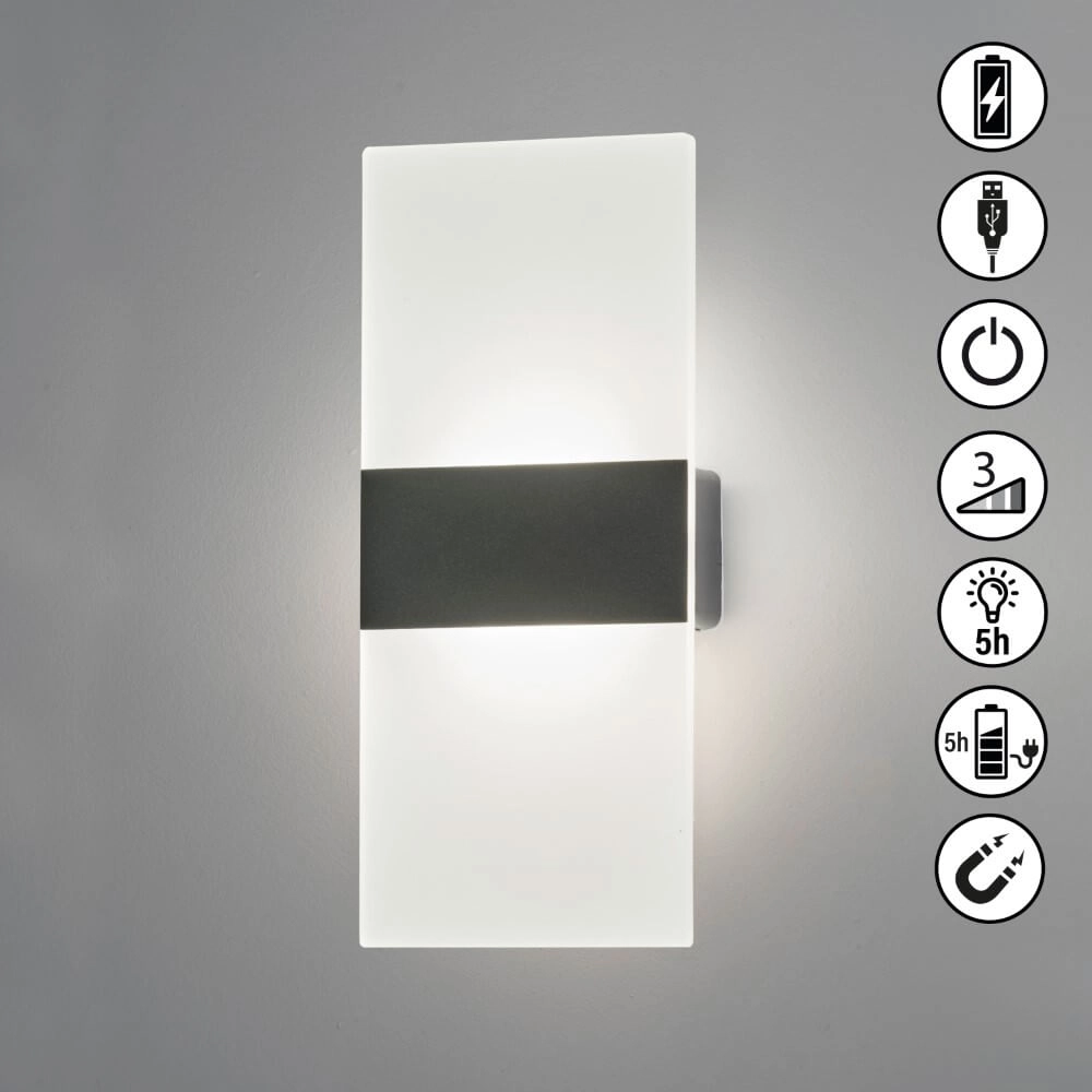 Black wall lamp Magnetics black Fischer & Honsel 4052231300479