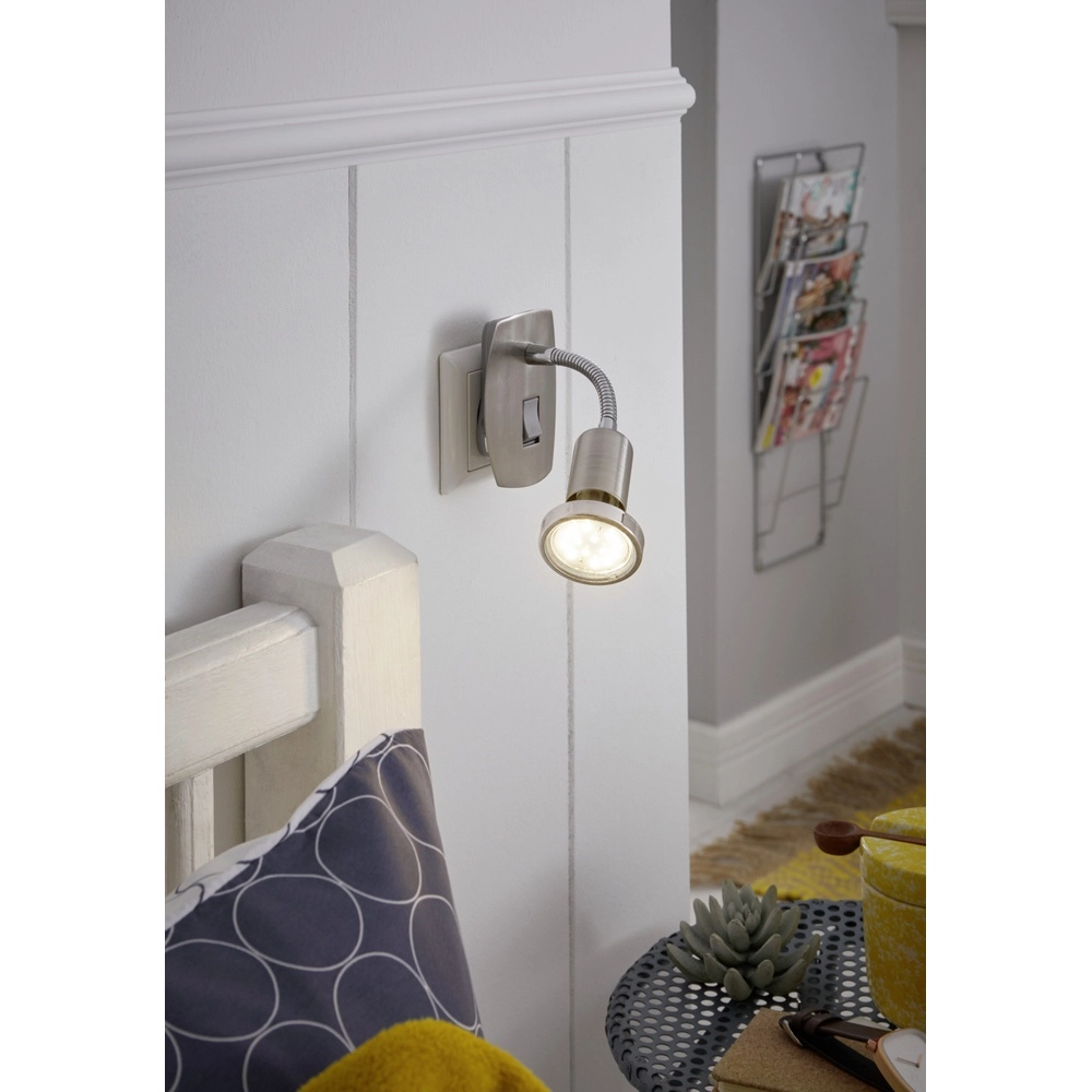 Stainless steel plug-in spot Mini 4 with switch - flexible Eglo 9008606369454