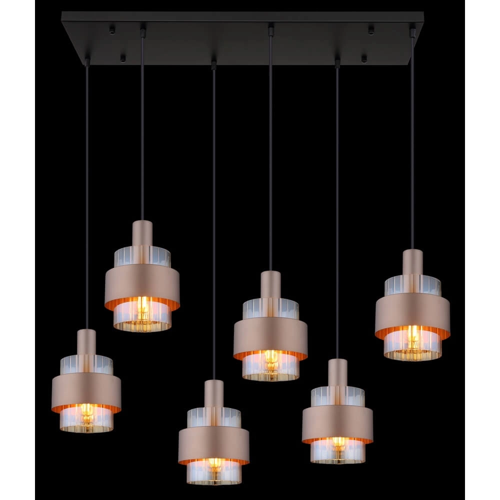 Pendant lamp Milley bronze 6-lights Globo 9007371471676