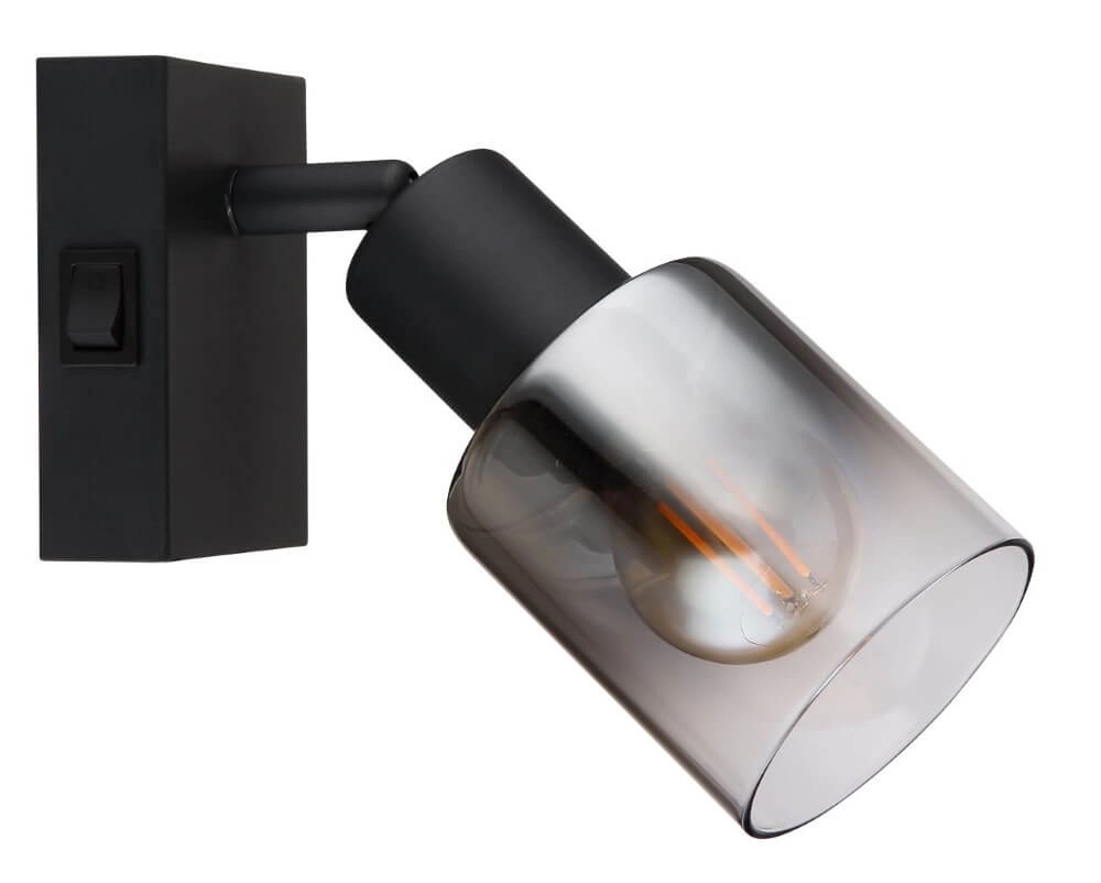 Black wall lamp Hubertus with switch Globo 9007371446018