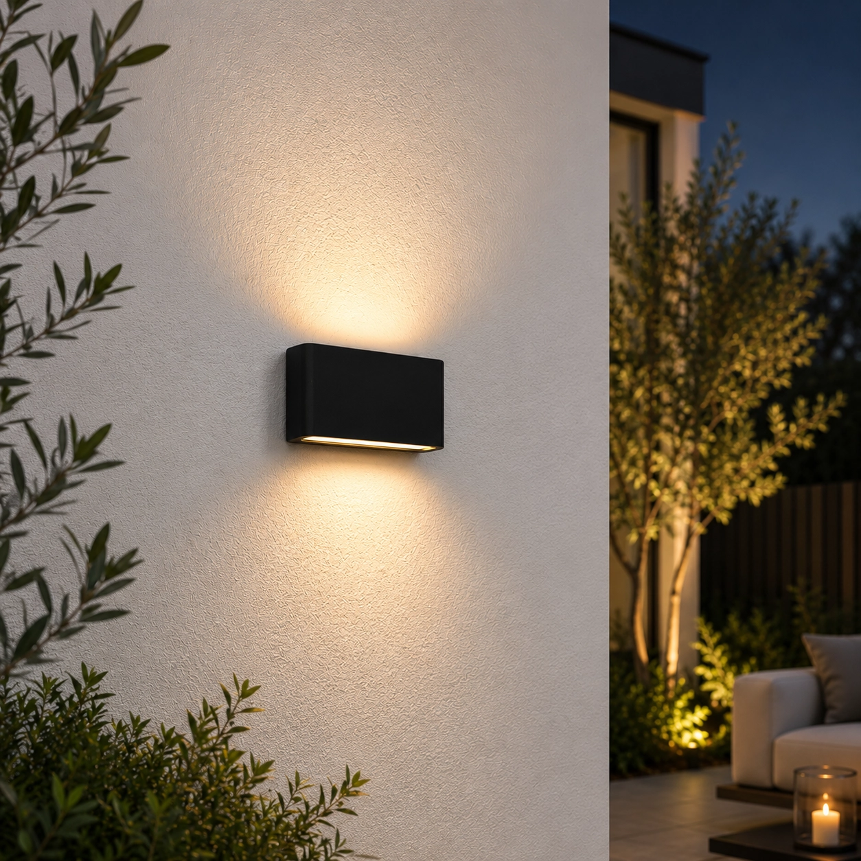 Black wall spot Box 17cm - black