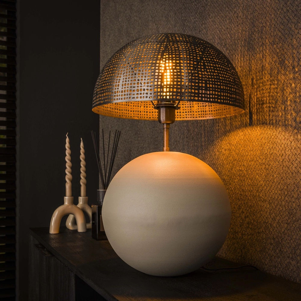 Modern table lamp Sphere with beige base - Ø 36cm