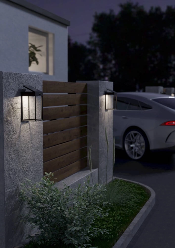 Solar wall lamp Suzzara black Eglo 9008606297917