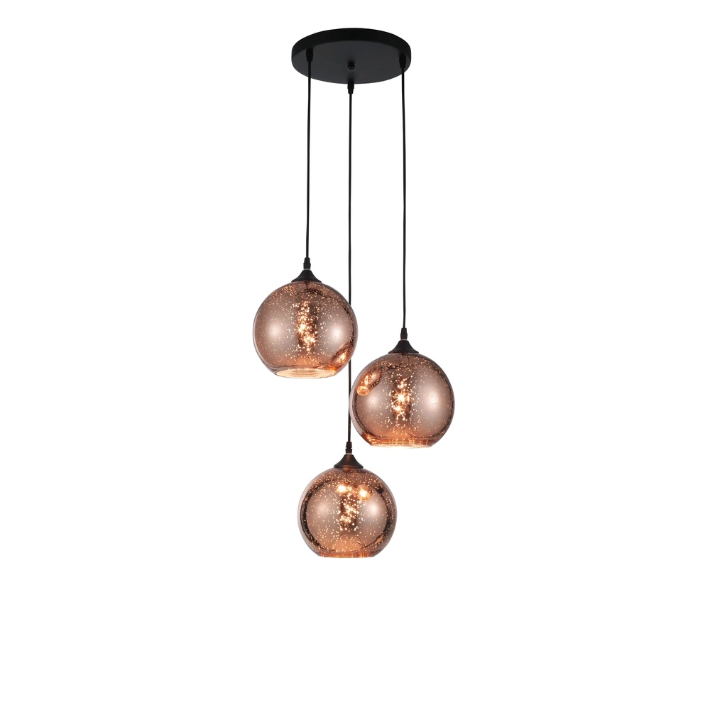 Pendant lamp Blaze 3-light copper glass Lyora 5212017412744