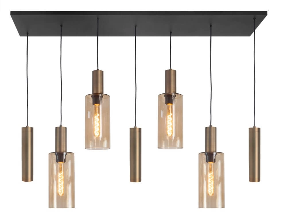 Pendant lamp Perugia bronze - 4x E27 - 3x GU10